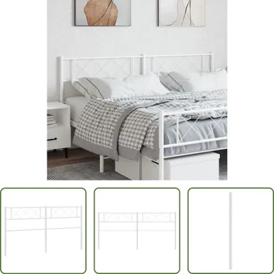 Immagine prodotto di The Living Store Testiera in metallo bianco 193 cm