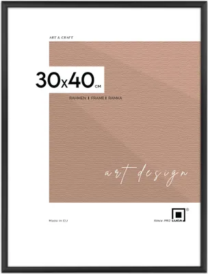 A product image for a picture frame, showing the frame's dimensions and branding.