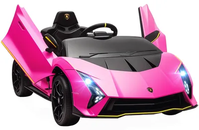 Immagine prodotto di Macchina Elettrica Bambini 3-6 Anni 12V Licenza Lamborghini Autentica con 2 Motori Porta a Forbice Sospensioni Rosa