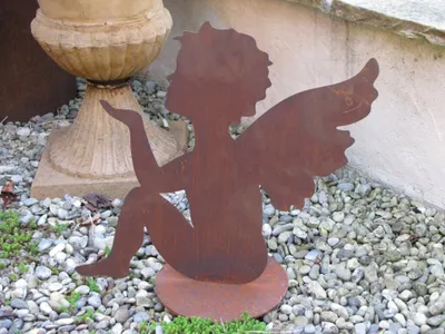 Produktbild von Edelrost Engel sitzend, 36 cm