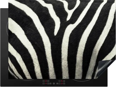 Produktbild von KitchenYeah© Herdabdeckplatte Tiermuster - Zebra - Schwarz - Weiß , 71x52cm, Küche Deko, Glaskeramikkochfeld Herdabdeckung, Abdeckplatte fùr Kochfeld