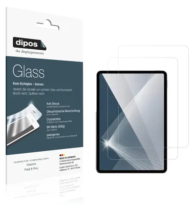 Produktbild von 2x Schutzfolie für Xiaomi Pad 8 Pro - Anti-Shock 9H Folie dipos Glass Kunststoffglas