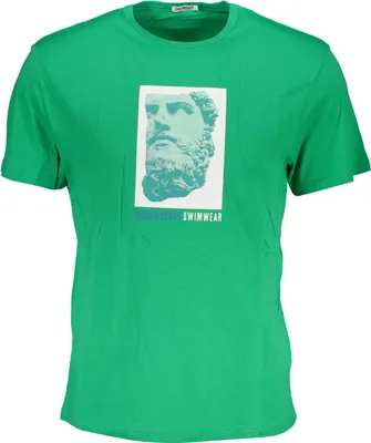 Produktbild von Herren Kurzarm T-Shirt in Grün mit Rundhals und stilvollem Druck