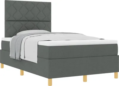 Obrázok produktu pre vidaXL Box spring posteľ s matracom tmavosivá 120 x 200 cm látka