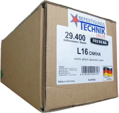 Produktbild von Prebena Klammern L 16mm CNK verzinkt 4C-L50 G5562 Bostitch S5 Senco N Würth 155 BEA KL-26 29,4M