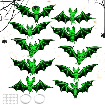 Immagine prodotto di Adesivi a forma di pipistrello per Halloween - Decorazioni luminose