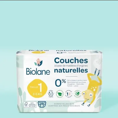 Produktbild von Biolane Babywindeln Größe 1, 2–5 kg, Peaux Sensibles, Ultra-Absorbant, 81 Stück