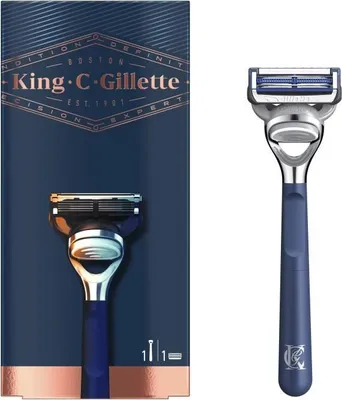 Produktbild von King C. Gillette Rasiermesser für sensible Haut, optimal beabstandete Klingen, erstklassiger Griff