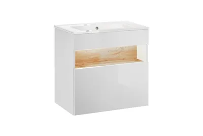 Image de Meuble sous vasque mural - H 68 x l 60 x P 46 cm - Caraïbe White