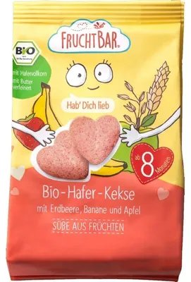 Produktbild von Erdbeer-Banane-Apfel-Haferflockenkekse nach 8 Monaten 100 g FRUCHTBAR