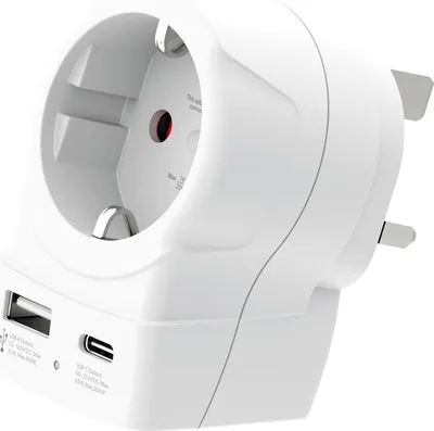 Zdjęcie produktu dla Skross uniwersalny adapter Europa do Wielkiej Brytanii + 1 x port USB A/C, 20W 1500283E
