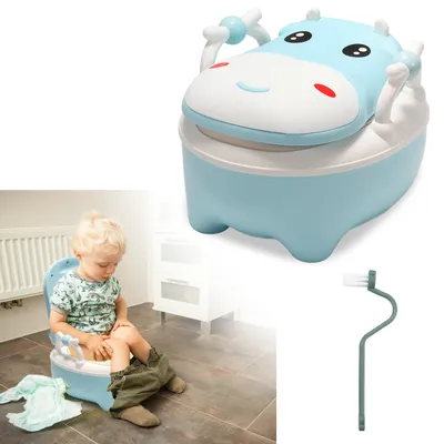 Image de Jopassy Pot pour enfants Pot bébé WC, siège de toilettes pour enfants Pot pour enfants avec poignées et antidérapant, pour enfants à partir de 1 an bleu