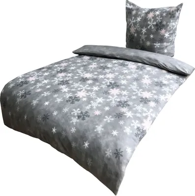 Productafbeelding van Buymax® beddengoed, dekbedovertrek 135x200 cm, kussensloop 80x80 cm, 2-delige set. Dekbedovertrek van 100% polyester, wintervacht met rits
