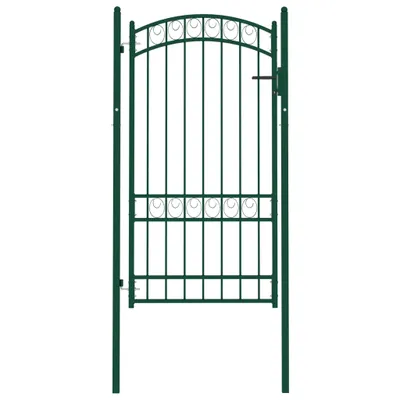 Immagine prodotto di The Living Store Cancello di recinzione con sommità ad arco in acciaio 100x175 cm Verde