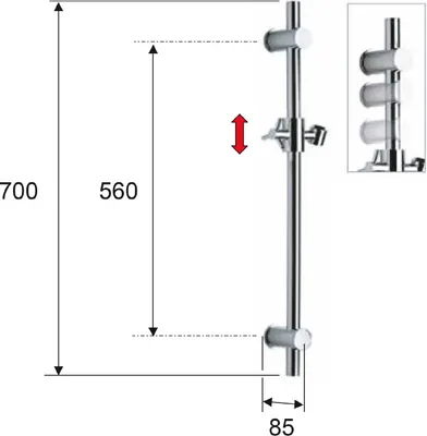 Productafbeelding van Sapho douchedeur, rond, 700 mm, mat zwart