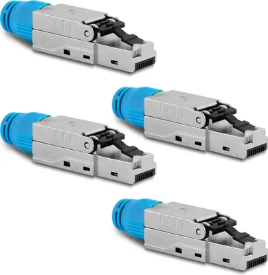 Produktbild von Netzwerkstecker Cat8 CAT8.1 RJ45 Stecker 4x Steckverbinder werkzeuglos geschirmt