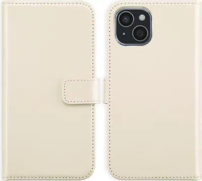 Image de Selencia Bibliothèque en cuir véritable pour l'Apple iPhone 15 - Greige