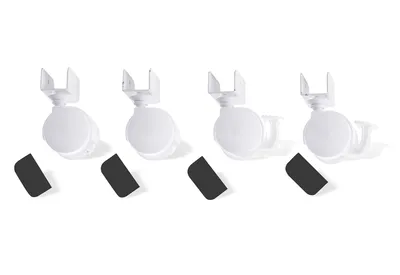 Immagine prodotto di Set di rotelle Pinolino con supporto a U, bianco, per letti per bambini con spessore del legno 17-20 mm