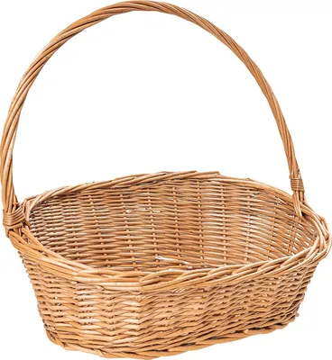 Produktbild von Creative Home Weidenkorb Oval mit Schrägem Griff | 45 x 32 x 43 cm (+/- 1 cm) | Groß und Leicht | Naturbraun | Handgewebt | Universeller und Langlebiger Geschenkkorb