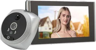 Imagen del producto de Cámara LCD encriptada de 4 a 5 pulgadas con modo nocturno, detección de movimiento y función de seguridad de entrada, ideal para apartamentos y viviendas particulares.