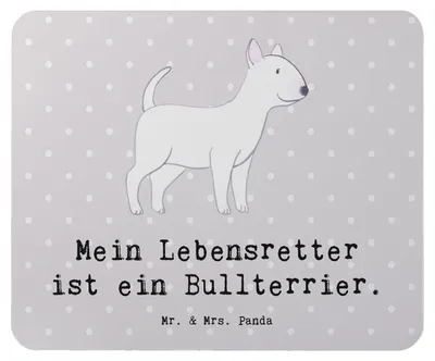 Produktbild von Mr. & Mrs. Panda Mauspad Bullterrier Lebensretter - Grau Pastell - Geschenk, gummi, laptop mousepad, pc, Mouse Pad