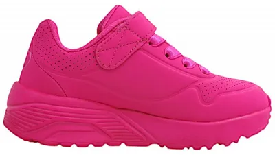 Imagen del producto de Zapatos deportivos Skechers Uno Lite para niñas, modelo de media suela, color rosa, con cierre de velcro, ideales para uso diario