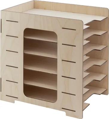 Produktbild von Großer Dokumenten-Organizer aus Sperrholz, 32x23 cm