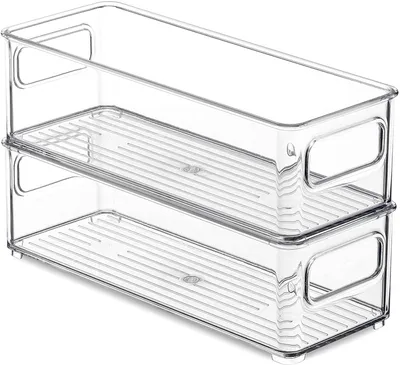 Kühlschrank-Organizer Set 2er-Pack 25x9,5x7,5 cm stapelbar