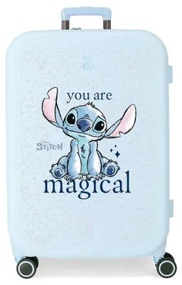 Zdjęcie produktu dla Walizka kabinowa/duża walizka Disney Stitch, wykonana z tworzywa ABS, 70 cm