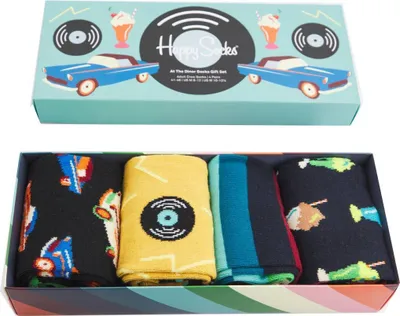 Produktbild von Happy Socks At The Diner Socks Gift Set 4-Pack Uni Geschenksocken Mehrfarbig, XATD09-0200 - Gr. 36-40