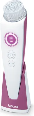 Produktbild von BEURER Gesichtsbürste 4St. 2Rotationsst. LCD IPX7 Timer lila-ws FC 96