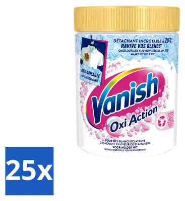 Produktbild von 25 x Vanish Oxi Action Whitening Wasbooster Pulver für weiße Wäsche 940 g - Vorteilspackung - 25 Stücke
