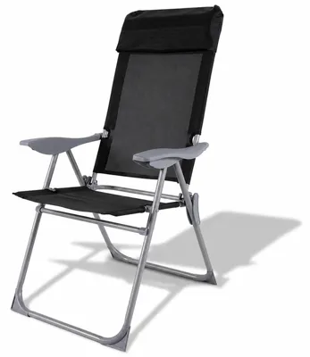 Camping Sessel Garten Klappstuhl Campingstuhl Alu Textilen schwarz