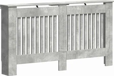 Zdjęcie produktu dla vidaXL Osłona grzejnika betonowa szara 152 x 19 x 81,5 cm materiał drewnopochodny