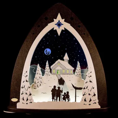 Produktbild von Lichterspitze "Bergkapelle" (52x53,5x9cm) von Weigla Holzkunst