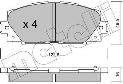 Produktbild von METELLI Bremsbeläge Satz Vorne Bremsklötze für TOYOTA PRIUS (ZVW3) 22-0745-1