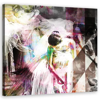 Produktbild von Leinwandbild menschen - rosa 30x30 cm Feeby rosa wandbild bereit zum aufhängen