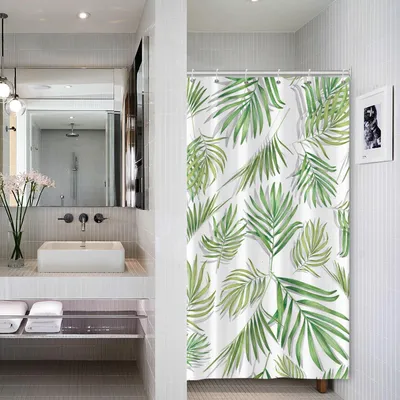 Produktbild von Duschvorhang Wasserabweisend, Polyester, 92x183 cm, für die Dusche