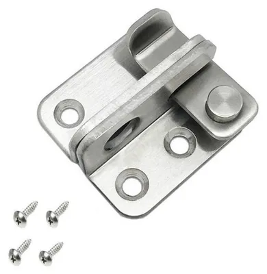 Image de Verrou de porte en acier inoxydable, dimensions 45x20 mm, épaisseur 3 mm, vis de 16 mm, lot de 1
