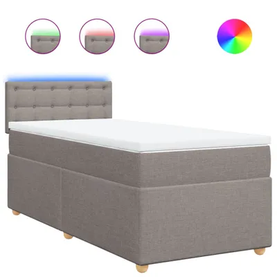Produktbild von vidaXL Boxspringbett mit Matratze Taupe 100x200 cm Stoff
