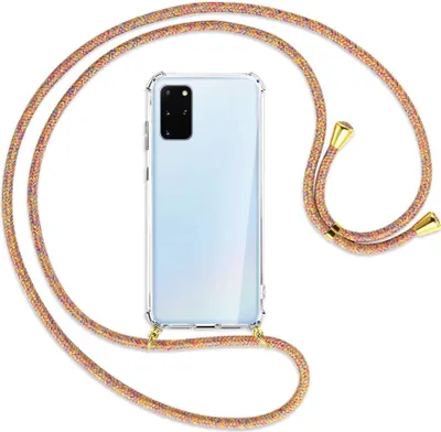 Produktbild von Handykette Backcover-Schutzhülle mit Band (Metall goldfarben) für Samsung Galaxy S20 Plus - Rainbow
