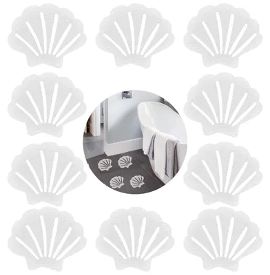 Image de Lot de 20 tapis de bain antidérapants, tapis de douche antidérapants en forme de coquillage et autocollants antidérapants transparents pour les escaliers et les surfaces lisses