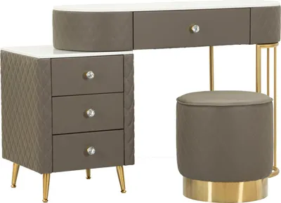 Produktbild von Betttisch Sharon Grau Mit Hocker Cm 120X40X75 (Hocker Grösse Ø36X39)