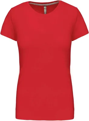 Produktbild von Kariban Damen T-Shirt Crew Neck Kurzarm Rundhals Kurzarmshirt Sommer, Größe:S, Farbe:Rot