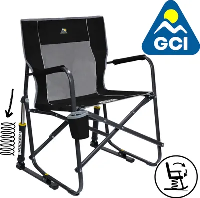Produktbild von GCI Outdoor Freestyle Rocker Outdoor Schaukelstuhl mit Getränkehalter Schwarz