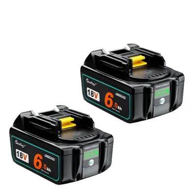 Image de Batterie rechargeable Li-Ion, capacité 6000mAh, indicateur LED, 2 batteries 6Ah