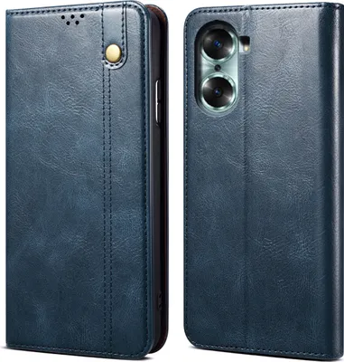 Produktbild von Honor 60 Hülle, Leder Flip Brieftasche Schutzhülle für Honor 60 Blau