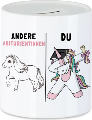 Produktbild von Andere Abiturientinnen Du Spardose  Pferd Einhorn Geschenkidee Lustig Schulabschluss Abi