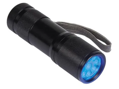UV-Taschenlampe, 9 LEDs, schwarz, 28 x 95 mm
