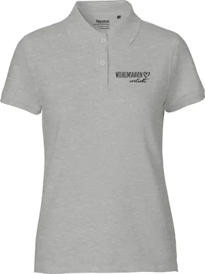 Produktbild von Huuraa Damen Polo Shirt Wilhelmshaven verliebt XXL Sport Grey Bio Baumwolle Fairtrade Poloshirt Geschenkidee